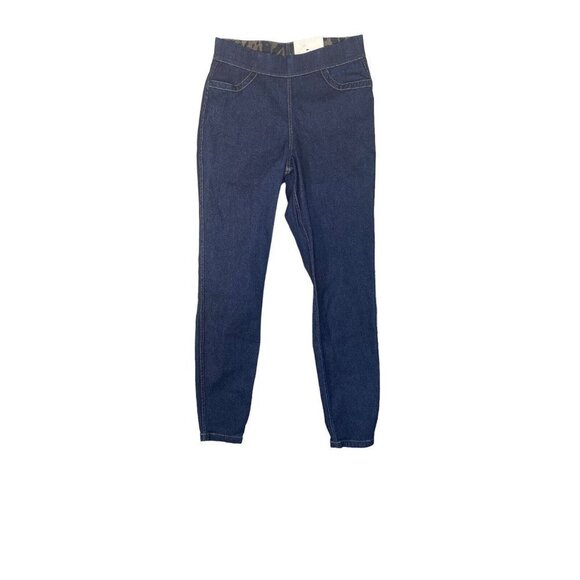 HUE Womens Indigo Floral Reversible High Waist Denim Skimmer Size‎ Small New - Picture 2 of 11